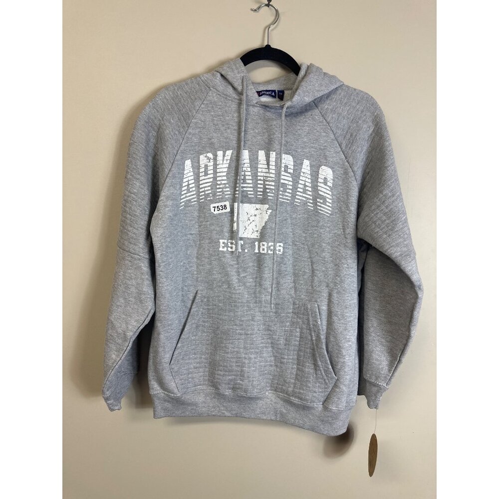 basix of america gray hoodie nwt us small  raglan style sweat shirt featuring di